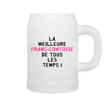 Franche-comté / Franc-Comtois / Franc-Comtoise - Chope en céramique - blanc - Droite