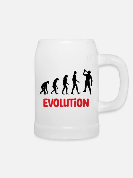 Evolution : Alkohol / Alkohol / Humor - Bierkrug - Weiß