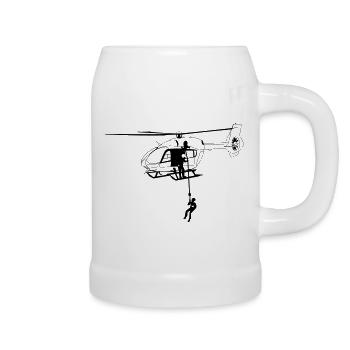 ec145 Hélicoptère Hélicoptère Hélicoptère Pilote - Chope en céramique - blanc - Droite