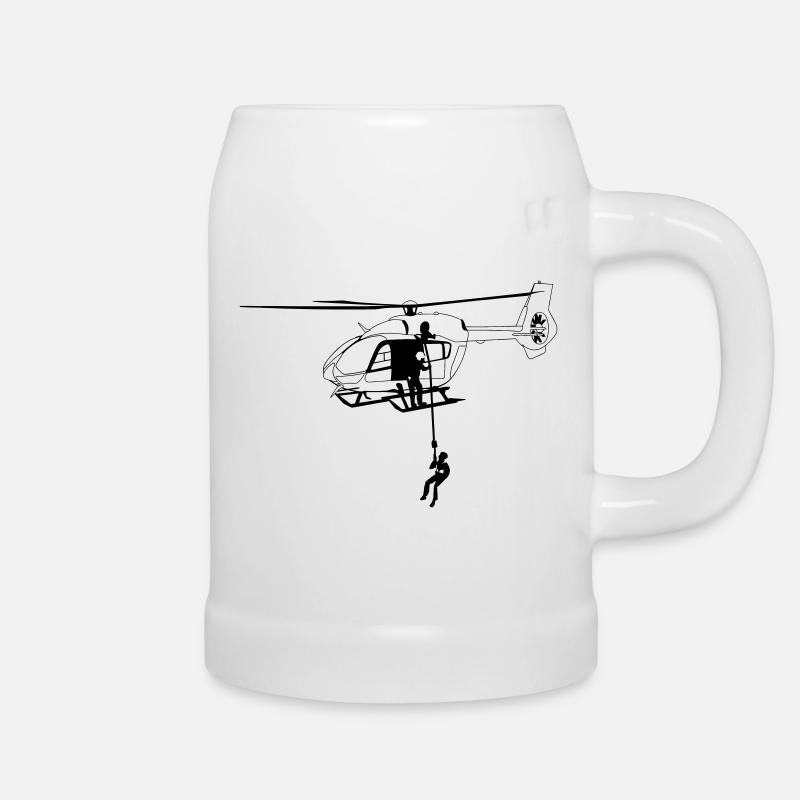 ec145 Hubschrauber Helikopter Helicopter Pilot - Bierkrug - Weiß