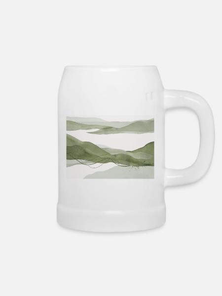 Sage Abstrakte Landschaft - Bierkrug - Weiß
