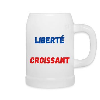 Liberté égalité Croissant - Chope en céramique - blanc - Droite