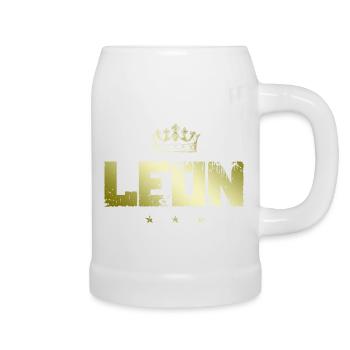 Leon - Bierkrug - Weiß - Rechts