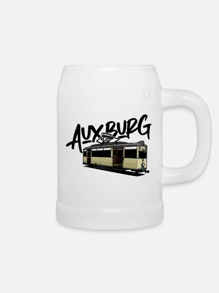 Augsburg / Tram / Straßenbahn // Illustration - Bierkrug - Weiß