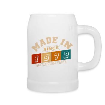 Made in 1972 anniversaire 52 ans - Chope en céramique - blanc - Droite