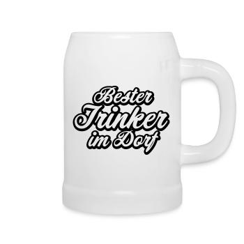 Bester Trinker im Dorf Spruch Geschenk - Bierkrug - Weiß - Rechts