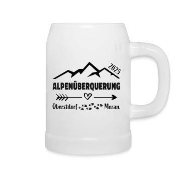 Alpenüberquerung 2025 Oberstdorf Meran E5 Geschenk - Bierkrug - Weiß - Rechts