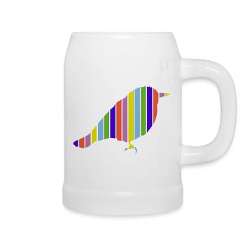Oiseau aux couleurs vives - Chope en céramique - blanc - Droite