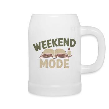 Weekend Mode – Cozy Buch & Kerze - Bierkrug - Weiß - Rechts