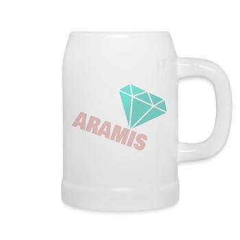Aramis als Edel - Bierkrug - Weiß - Rechts