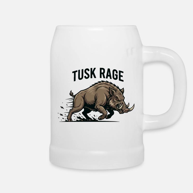 Tusk Rage Sanglier Force Sauvage - Chope en céramique - blanc
