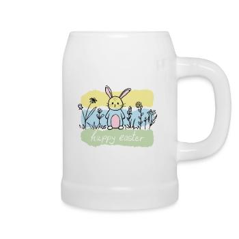 Un lapin pastel dans le champ de printemps - Chope en céramique - blanc - Droite