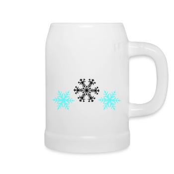 Schneeflocken - Bierkrug - Weiß - Rechts