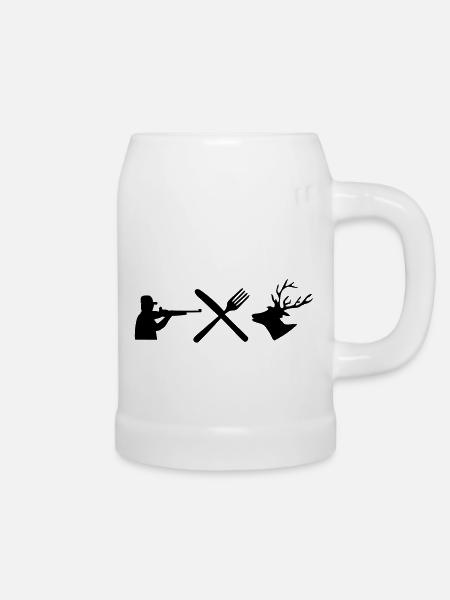 jagen fun - Bierkrug - Weiß