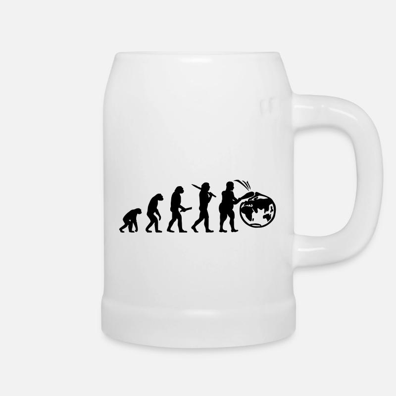 Evolution Planeten Erde Welt - Bierkrug - Weiß