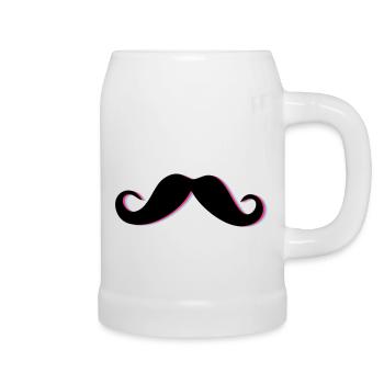 Funky Mustache - Bierkrug - Weiß - Rechts