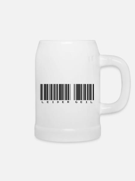 Leider Geil Barcode - Bierkrug - Weiß
