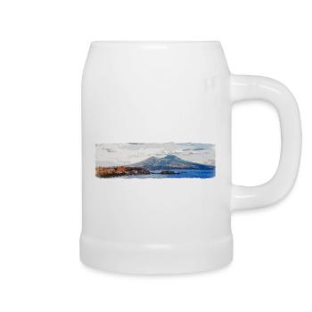 Naples, Vesuvius and Castel dell'Ovo - Beer Mug - white - Right