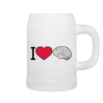 I love the brain - Beer Mug - white - Right