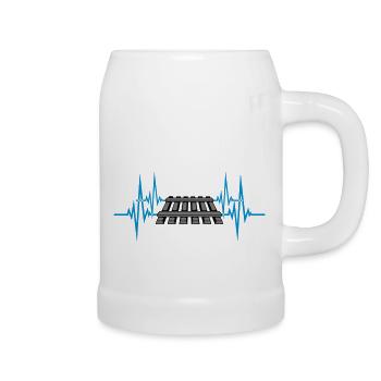 Puls Herzschlag Gleis - Bierkrug - Weiß - Rechts