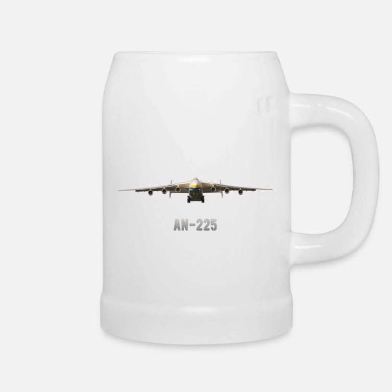 Six-engine cargo aircraft AN-225 Ukraine - Beer Mug - white
