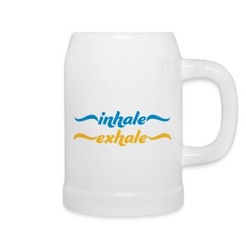 Inspirez expirez Yoga citation - Chope en céramique - blanc - Droite