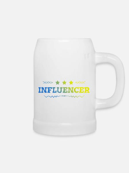 Influencer Beruf - Bierkrug - Weiß