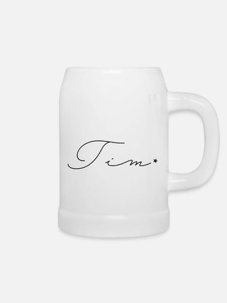 Name Tim - Bierkrug - Weiß