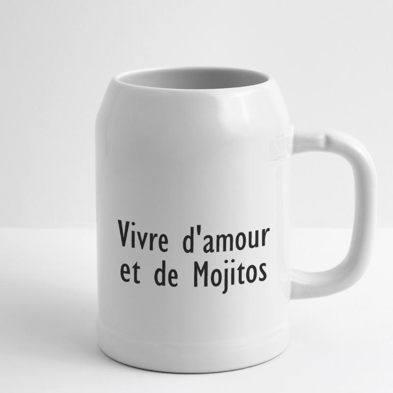 Vivre d'amour et de Mojitos Chope en céramique