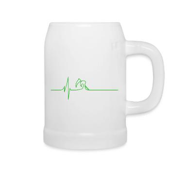 Électrocardiogramme - La Mort - Vert - Chope en céramique - blanc - Droite