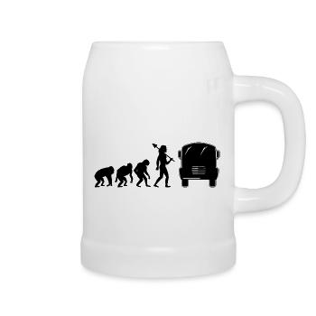 Evolution Bus School Bus Driver Driving Busman - Beer Mug - white - Right