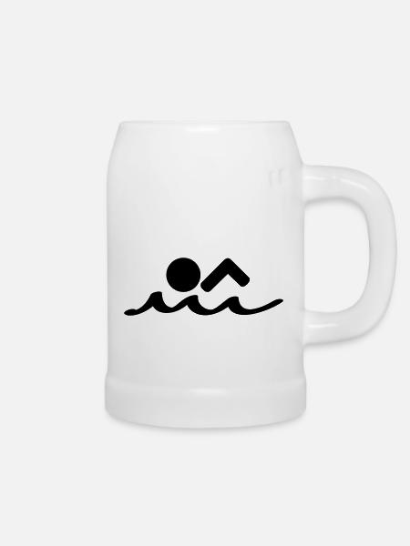 schwimmer - Bierkrug - Weiß