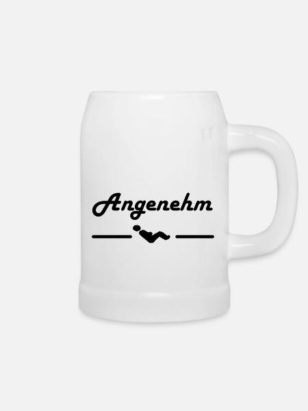 Angenehm - Bierkrug - Weiß
