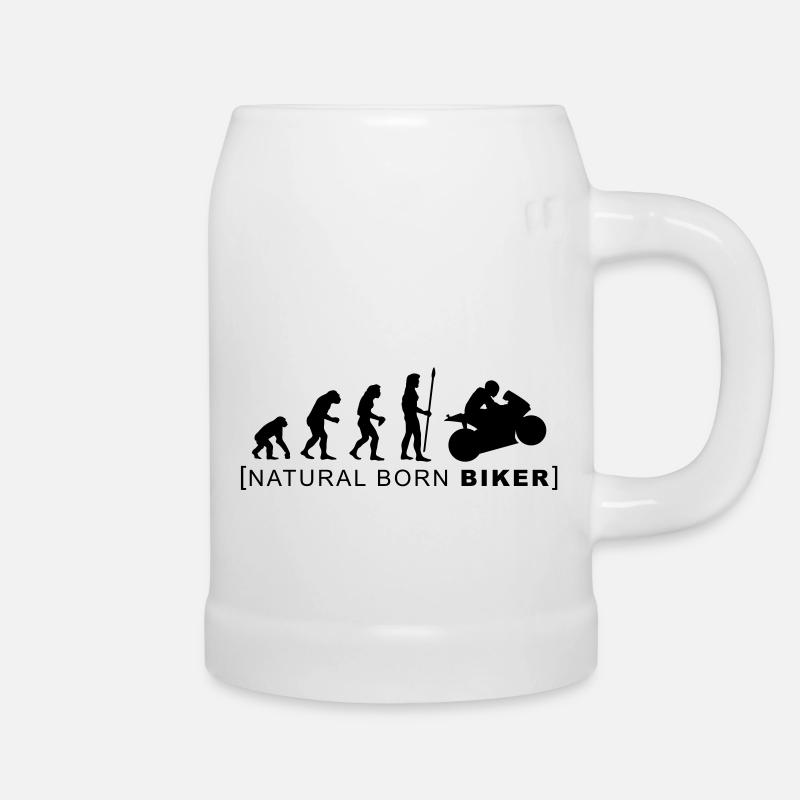 natural born biker - Ølkrus - hvid