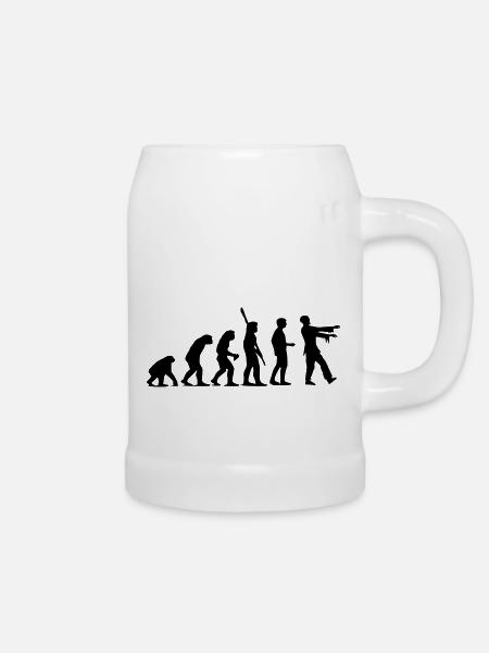 Zombie Evolution (einfarbig) - Bierkrug - Weiß