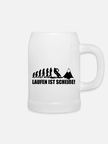 laufen ist scheiße - Bierkrug - Weiß