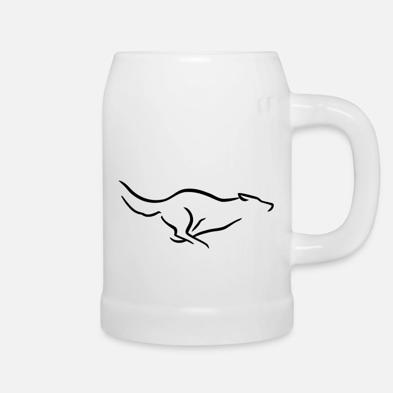 Runing Wolf - Bierkrug - Weiß