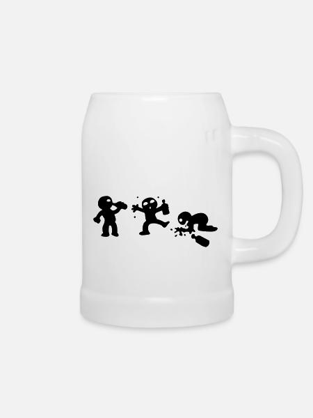 betrunken - Bierkrug - Weiß