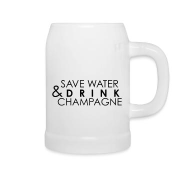 Save water drink - Bierkrug - Weiß - Rechts