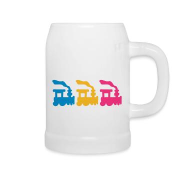 Trains - Chope en céramique - blanc - Droite