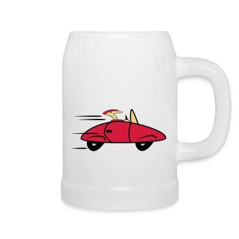 Auto Sportwagen schnell Wagen - Bierkrug - Weiß - Rechts