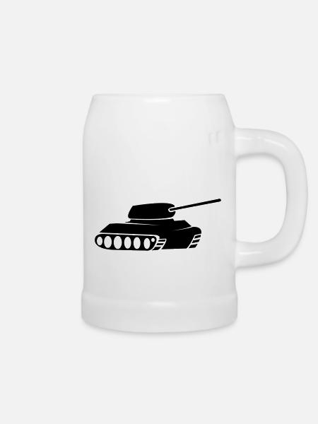 panzer - Bierkrug - Weiß