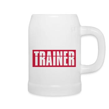 Logo de l'entraîneur rouge - Chope en céramique - blanc - Droite