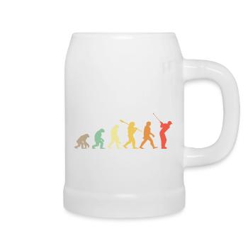Golf Evolution Retro Geschenk für Golfer - Bierkrug - Weiß - Rechts