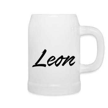 Leon - Bierkrug - Weiß - Rechts