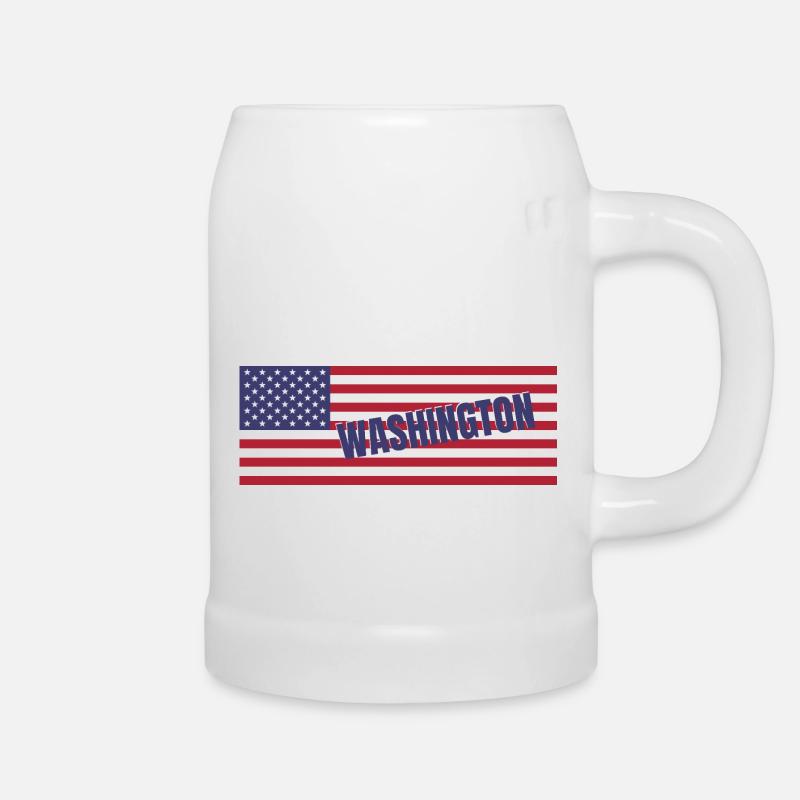 Washington DC State in American Flag - Beer Mug - white