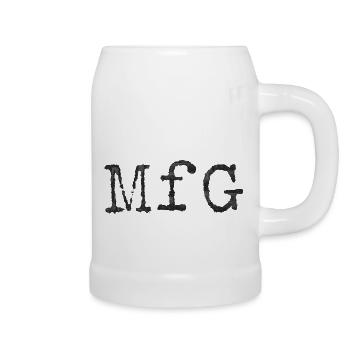 Mit freundlichen Grüßen - Bierkrug - Weiß - Rechts