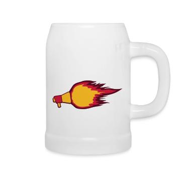 Fire Flame Megaphone Symbol - Beer Mug - white - Right