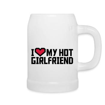 I love my girlfriend - Bierkrug - Weiß - Rechts