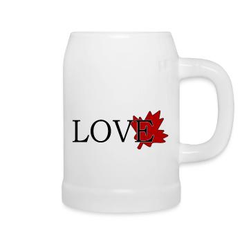 Amour Feuille d'érable du canada - Chope en céramique - blanc - Droite